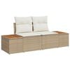 vidaXL Gartensofa-set mit Kissen 7 pcs Beige und Creme Polyrattan