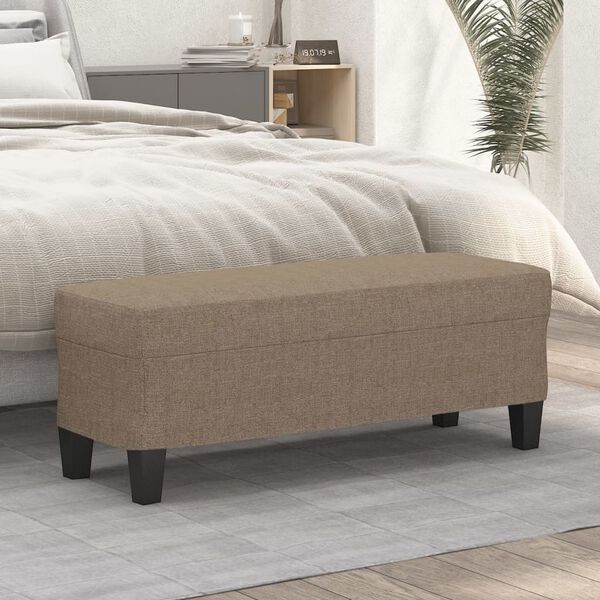 vidaXL Sitzbank Taupe 100x35x41 cm Stoff