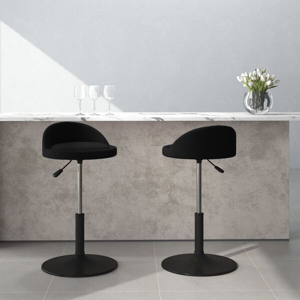 vidaXL Esszimmerst&uuml;hle 2 Stk. Drehbar Schwarz Samt