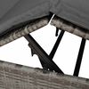 vidaXL Doppelte Sonnenliege mit Dach Grau 205 x 129 x 200 cm PE Rattan