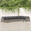 vidaXL 8-tlg. Garten-Lounge-Set mit Kissen Grau Poly Rattan