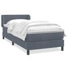 vidaXL Boxspringbett mit Matratze Dunkelgrau 100x220 cm Samt