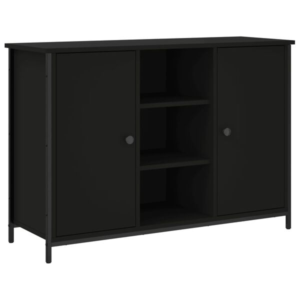 vidaXL Sideboard Schwarz 100x35x70 cm Holzwerkstoff