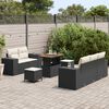 vidaXL Gartensofa-set mit Kissen 8 pcs Schwarz und Creme Poly Rattan