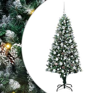 vidaXL K&uuml;nstlicher Weihnachtsbaum mit 300 LEDs mit St&auml;nder Gr&uuml;n 180 cm