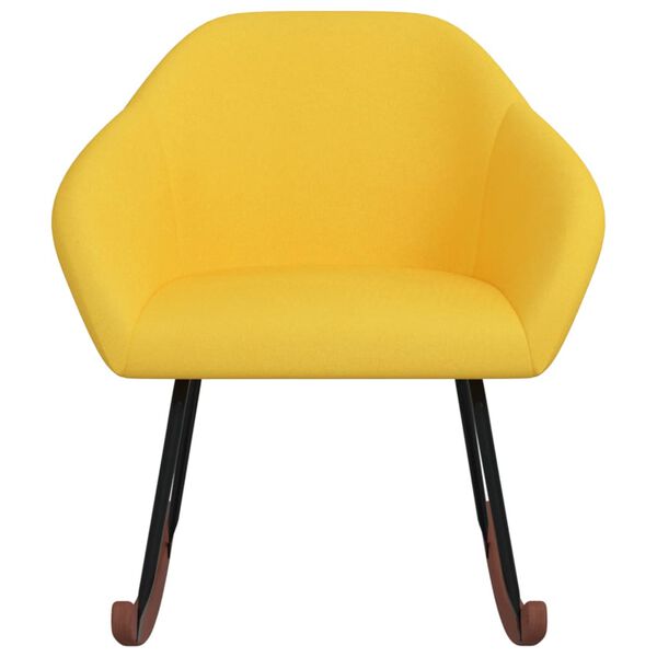 vidaXL Schaukelstuhl Gelb Stoff