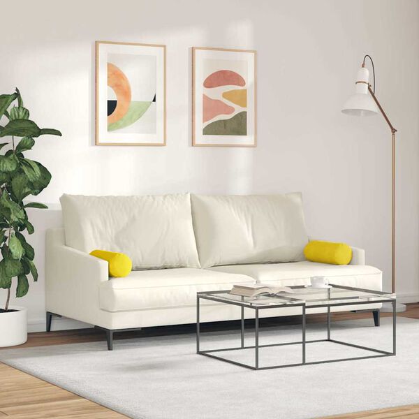 vidaXL Bolsterkissen 2 St&uuml;ck Gelb &Oslash; 15 x 40 cm Cordstoff