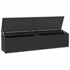 vidaXL Garten-Auflagenbox Schwarz 220x50x58 cm Poly Rattan