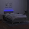 vidaXL Boxspringbett mit Matratze & LED Hellgrau 120x200 cm Stoff