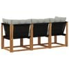 vidaXL Outdoor Mittel- und Ecksofa mit Kissen 3 St&uuml;ck Natur