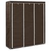 vidaXL Kleiderschrank mit F&auml;chern und Stangen Braun 150x45x175cm Stoff
