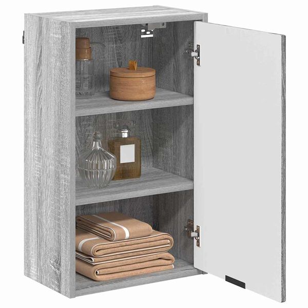 vidaXL Badezimmerschrank Wandmontiert Graues Sonoma 39 x 23,5 x 65 cm
