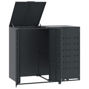 vidaXL M&uuml;lltonnenbox f&uuml;r 2 Tonnen Anthrazit 138x79x117 cm Stahl