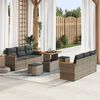 vidaXL Gartensofa-set mit Kissen 11 pcs Grau Poly-Rattan