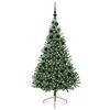 vidaXL K&uuml;nstlicher vorbeleuchteter Weihnachtsbaum Gr&uuml;n 180 cm PVC