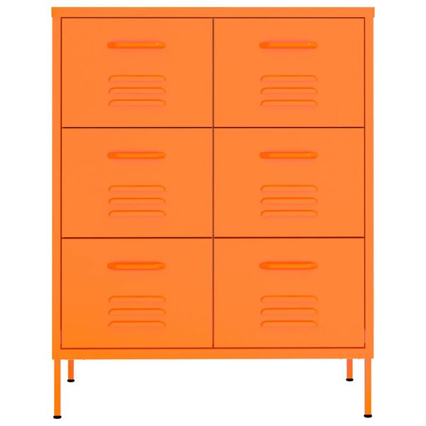 vidaXL Schubladenschrank Orange 80x35x101,5 cm Stahl