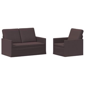 vidaXL Sofa-Set 2 pcs Dunkelbraun Stoff
