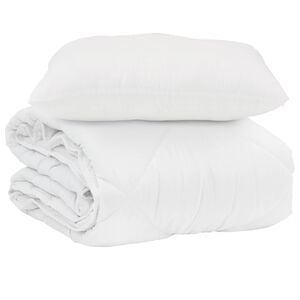 vidaXL Sommerdecke mit Kissen 2 stk. Wei&szlig; Mikrofaser
