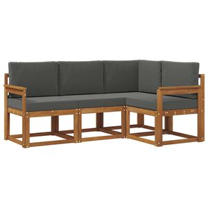 vidaXL Outdoor-Sofagarnitur mit Kissen 4 pcs Natur und Anthrazit