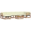 vidaXL Outdoor-Sofagarnitur 22 pcs Natur und Creme Massivholz Akazie