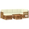 vidaXL Outdoor-Sofagarnitur 6 Stk. Natur und Creme