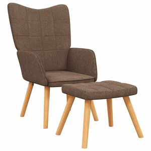 vidaXL Relaxsessel mit Hocker Braun Stoff