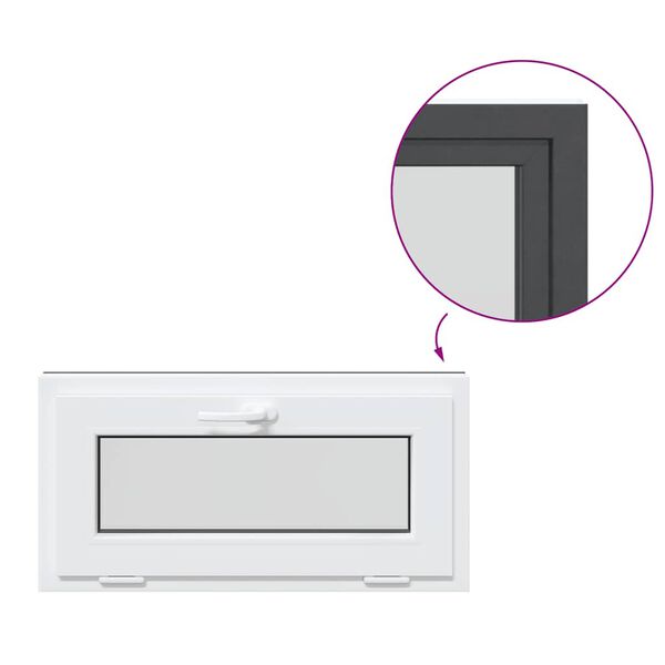 vidaXL Kellerfenster RISOR 80x40 cm Kipp 2-fach Verglasung Anthrazit