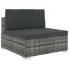 vidaXL 6-tlg. Garten-Lounge-Set mit Kissen Poly Rattan Grau