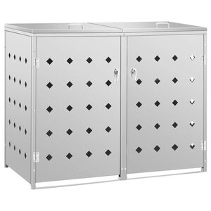 vidaXL M&uuml;lltonnenbox f&uuml;r 2 Tonnen 240 L Edelstahl