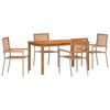 vidaXL Garten Essgruppe 5 pcs Beige Massivholz Akazie