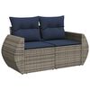 vidaXL 7-teiliges Gartensofa-Set mit Kissen, grau, Polyrattan
