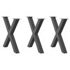 vidaXL Esstischbeine X-Form 3 Stk. Anthrazit 70x(72-73) cm Stahl
