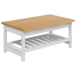 VidaXL Couchtisch EKAI Wei&szlig; 100 x 60 x 45,5 cm Massives Kiefernholz