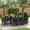 vidaXL Garten Essgruppe 9 pcs Schwarz Poly-Rattan