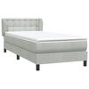 vidaXL Boxspringbett mit Matratze Hellgrau 100x210 cm Samt