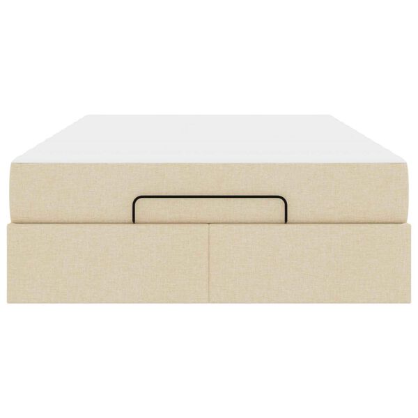 vidaXL Bettgestell mit Matratze mit Matratze 2 pcs Creme Stoff