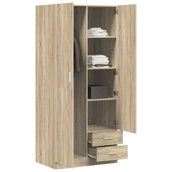 vidaXL Kleiderschrank Sonoma-Eiche 80x52x180 cm Holzwerkstoff