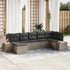 vidaXL Gartensofa-set mit Kissen 7 pcs Grau Poly Rattan