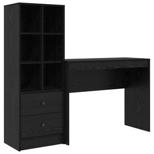 vidaXL Schreibtisch mit Schubladen 2 pcs Schwarz Eichen-Optik