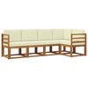 vidaXL Outdoor-Sofagarnitur mit Kissen 5 pcs Natur und Creme