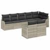 vidaXL Gartensofa-set Hellgrau Poly-Rattan