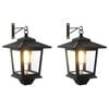 vidaXL Wandmontage Lampe with LED Bulb 2 Stk. Schwarz 19 x 14 x 25 cm