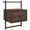 vidaXL Wand-Nachttisch Braun Eiche 35x30x51 cm Holzwerkstoff