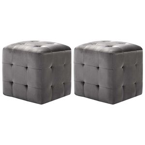 vidaXL Nachttische 2 Stk. Grau 30&times;30&times;30 cm Samtstoff