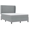 vidaXL Boxspringbett mit Matratze Hellgrau 140 x 200 cm Stoff