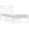 vidaXL Bettgestell mit Kopfteil Metall Wei&szlig; 80x200 cm