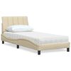 vidaXL Bett mit Matratze "Hanko" Creme 90x190 cm Stoff