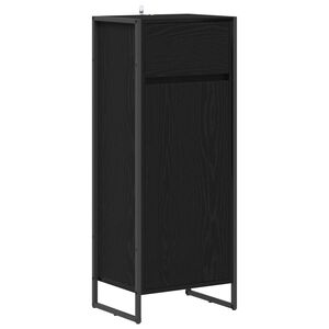 vidaXL Badezimmerschrank mit T&uuml;r Schwarz Eichen-Optik 40 x 30 x 100 cm