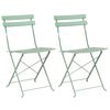 vidaXL Gartenklappstuhl 2 pcs Hellmint 42 x 46 x 82cm Metall