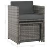 vidaXL 7-tlg. Garten-Essgruppe mit Kissen Poly Rattan Grau
